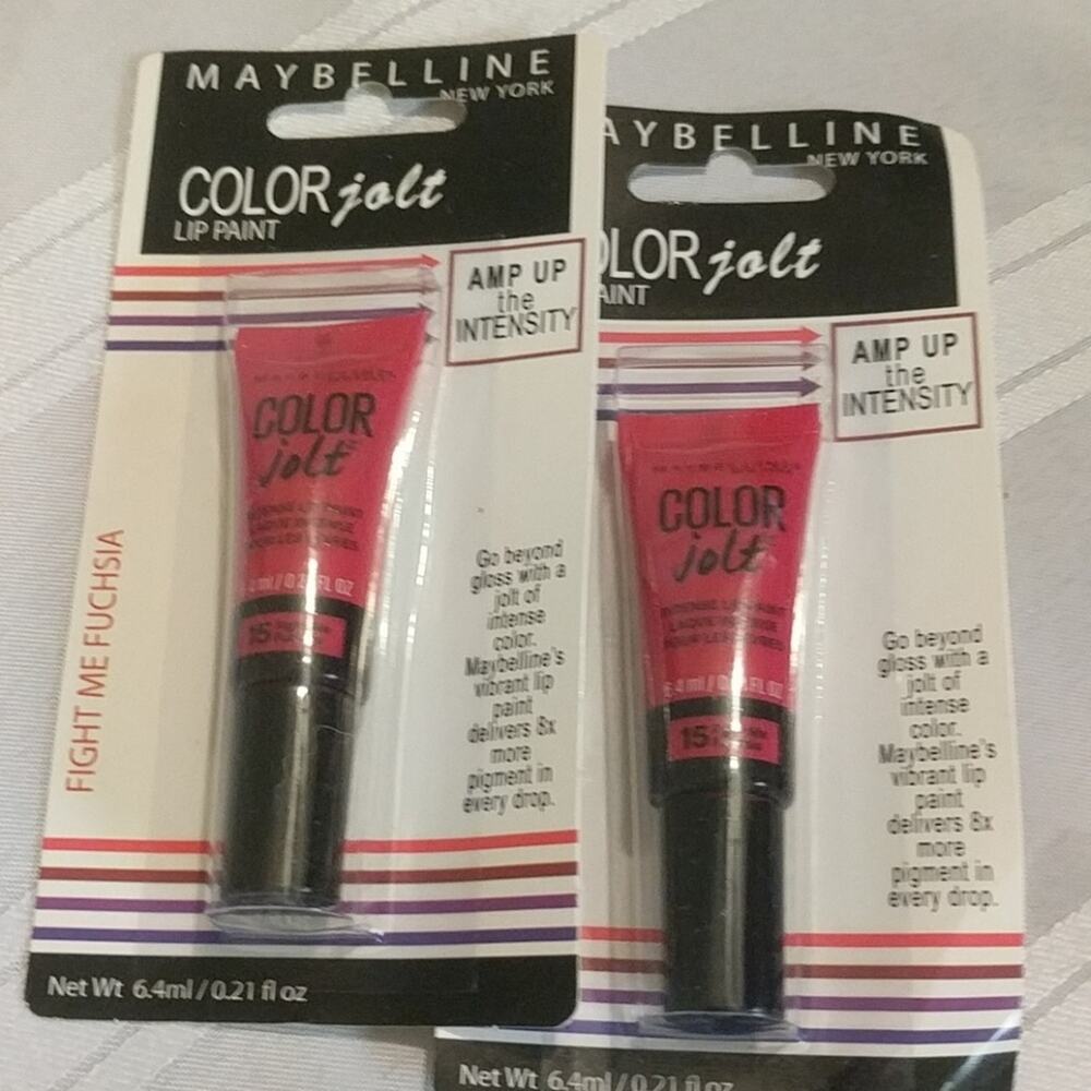 Maybelline Color Jolt lip paint color in Fight Me Fuschia #15 new lot of 2